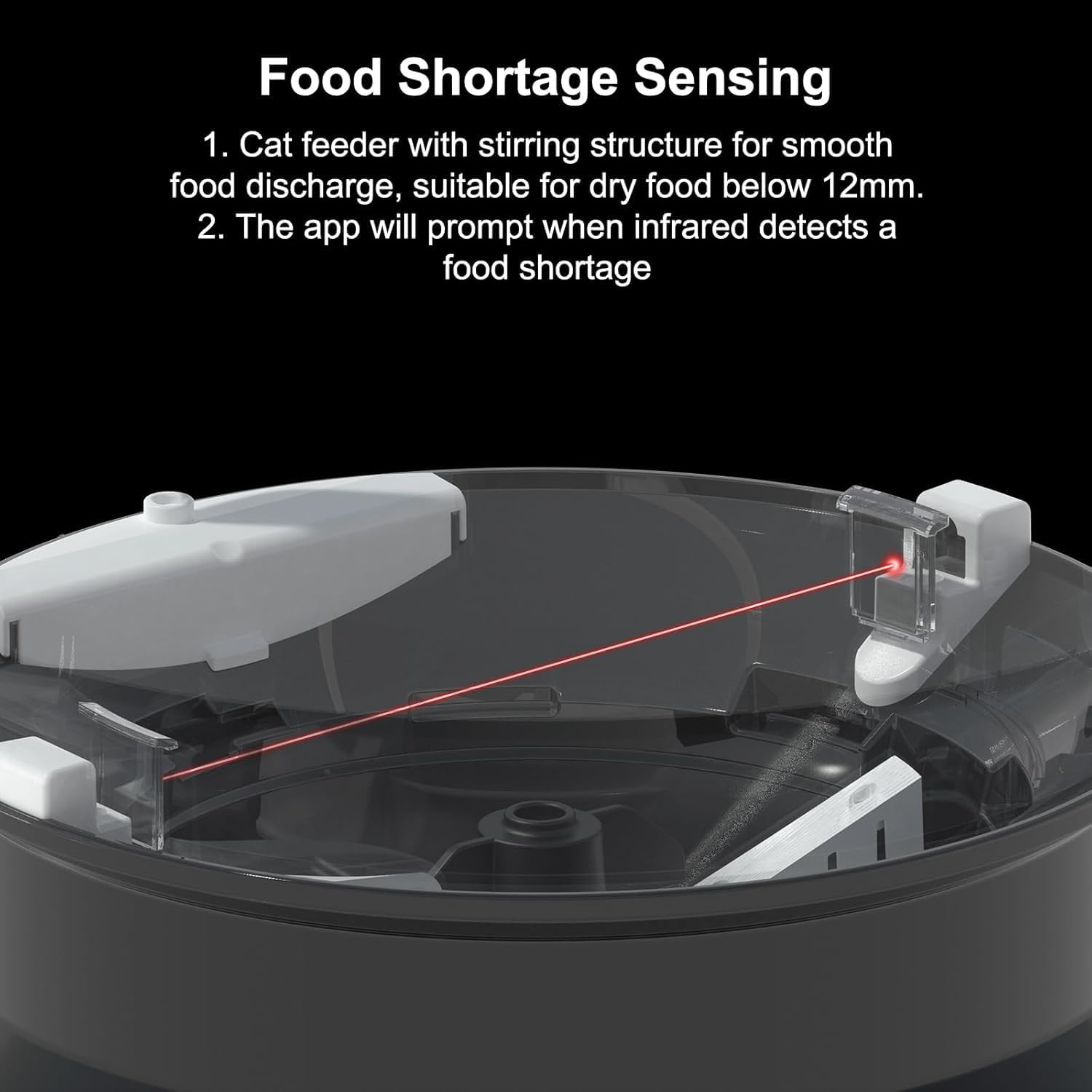 Distributeur automatique de croquettes pour chat et chien de 4 L avec minuterie, système de conservation de la fraîcheur et capteur de niveau bas. Jusqu'à 10 repas par jour, contrôlé par une application intelligente.