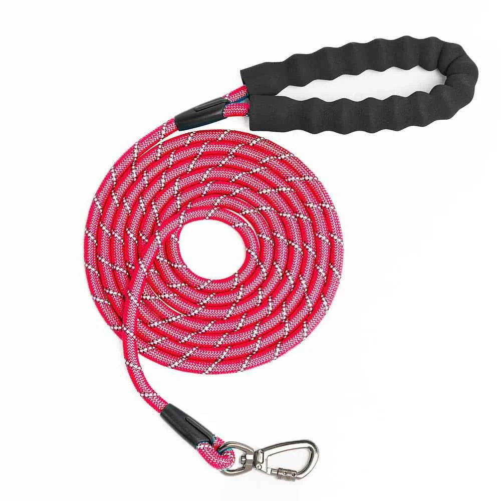 Laisse pour chien en corde de 3/5/10/15m avec poignée rembourrée