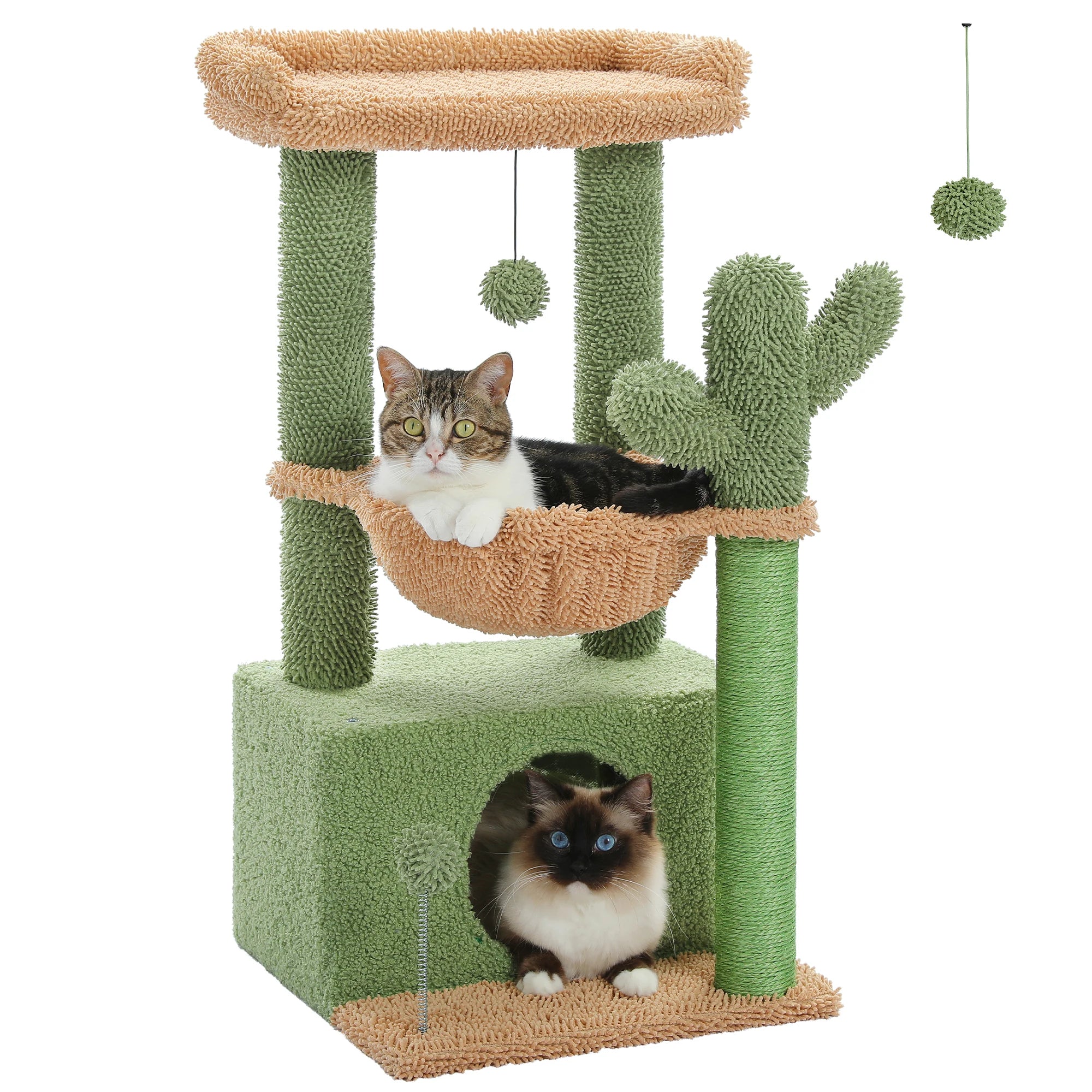 Arbre à chat 4 en 1 avec grande niche