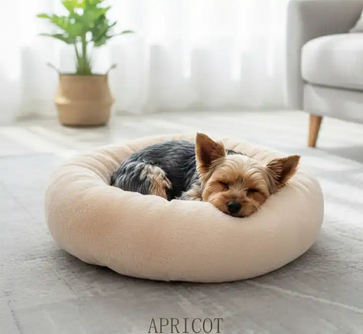 Panier rond pour chat ou chien – Le Nid d’Amour, canapé moelleux rose pâle, douillet et tendance pour animaux de compagnie