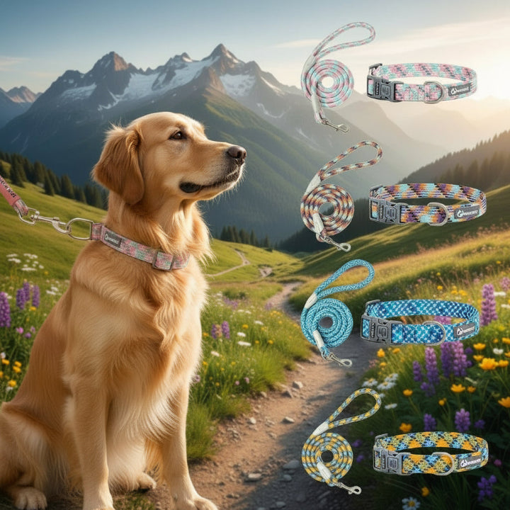 Collier multicolore ajustable pour chien – design moderne et confortable, accessoire tendance pour animaux de compagnie