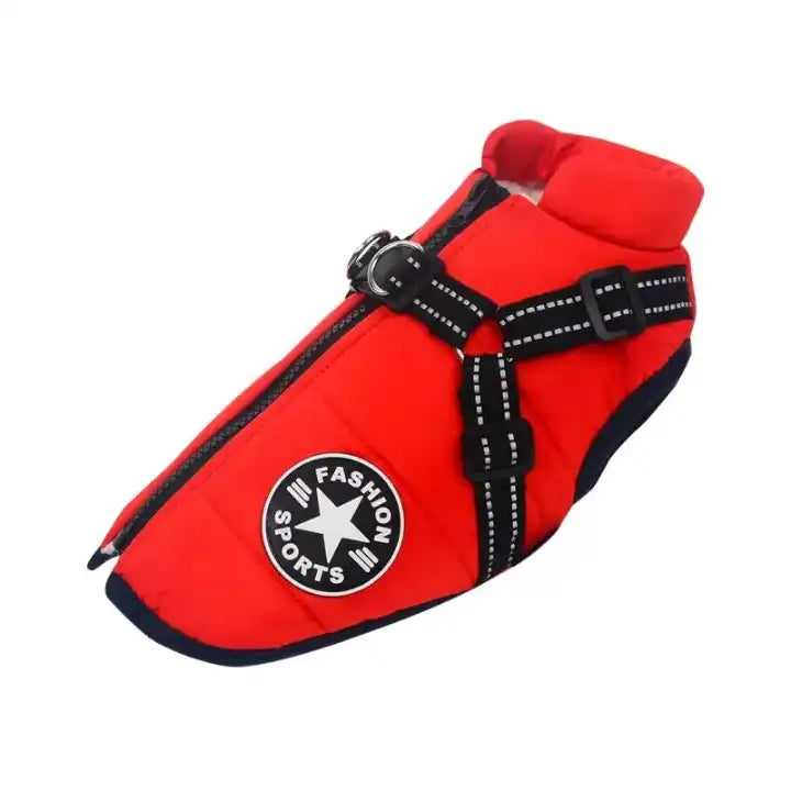 Manteau doudoune rouge pour chien – vêtement chaud et tendance, protection optimale contre le froid